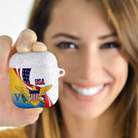 United States Virgin Islands AirPods Case USA Curve Flag With Yellow Eagle - Wonder Print Shop