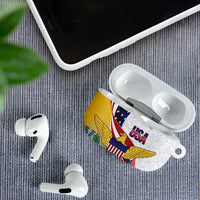 United States Virgin Islands AirPods Case USA Curve Flag With Yellow Eagle - Wonder Print Shop
