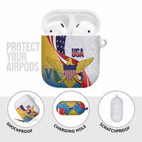 United States Virgin Islands AirPods Case USA Curve Flag With Yellow Eagle - Wonder Print Shop