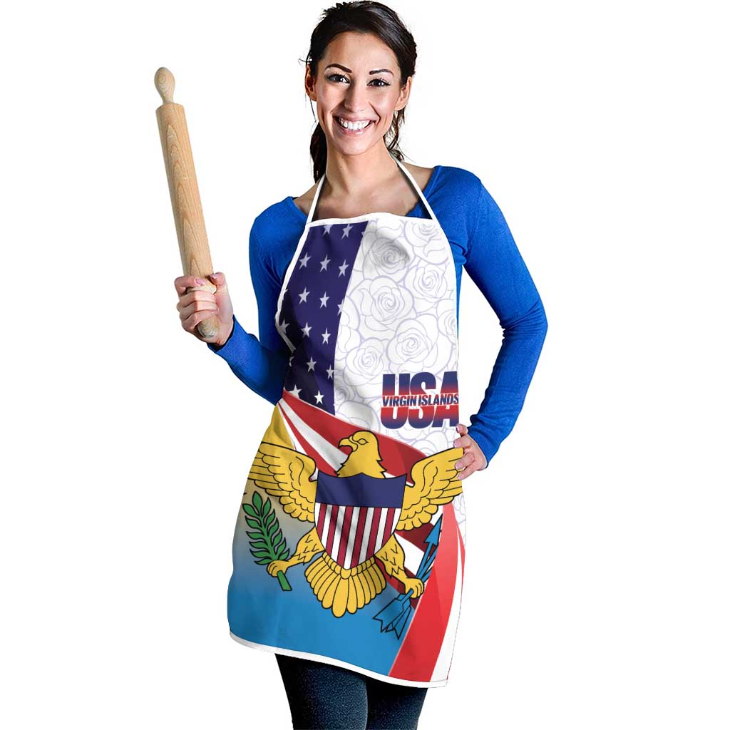 United States Virgin Islands Apron USA Curve Flag With Yellow Eagle - Wonder Print Shop