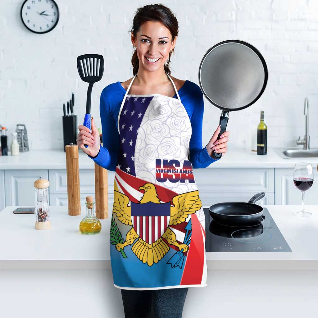 United States Virgin Islands Apron USA Curve Flag With Yellow Eagle - Wonder Print Shop