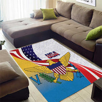 United States Virgin Islands Area Rug USA Curve Flag With Yellow Eagle - Wonder Print Shop
