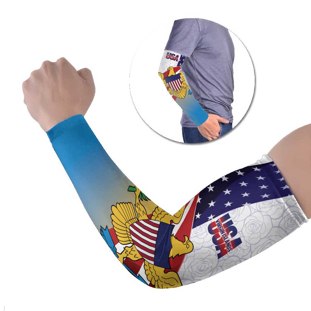 United States Virgin Islands Arm Sleeves USA Curve Flag With Yellow Eagle - Wonder Print Shop