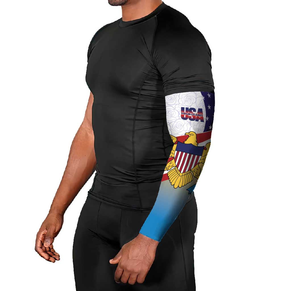 United States Virgin Islands Arm Sleeves USA Curve Flag With Yellow Eagle - Wonder Print Shop