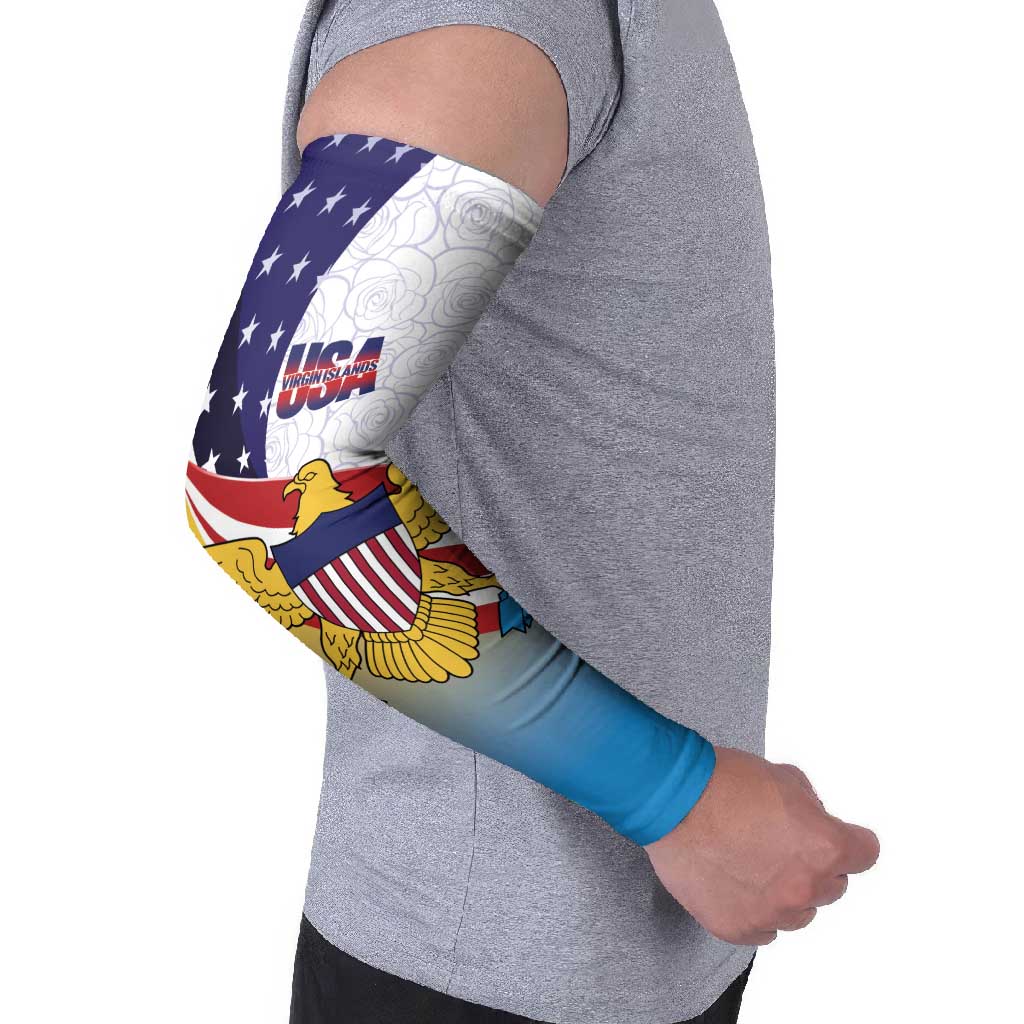 United States Virgin Islands Arm Sleeves USA Curve Flag With Yellow Eagle - Wonder Print Shop