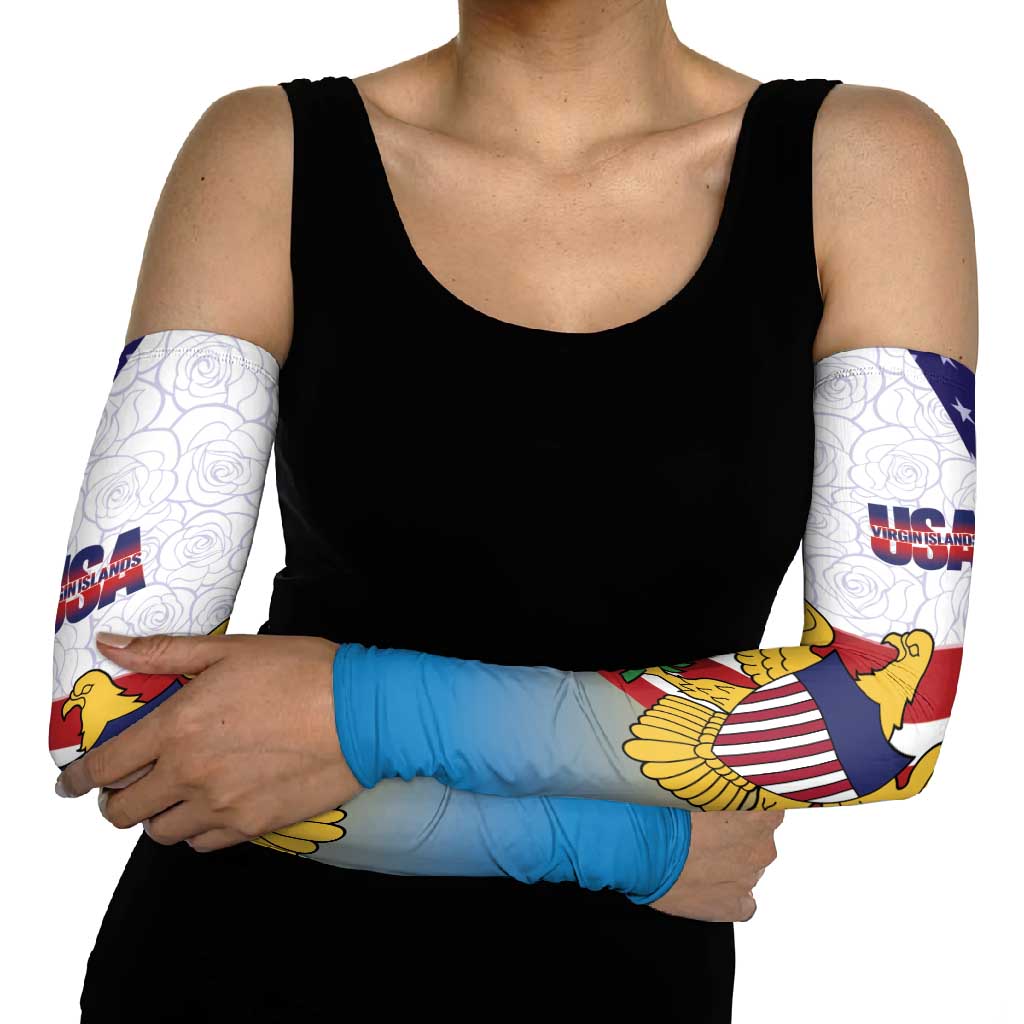 United States Virgin Islands Arm Sleeves USA Curve Flag With Yellow Eagle - Wonder Print Shop