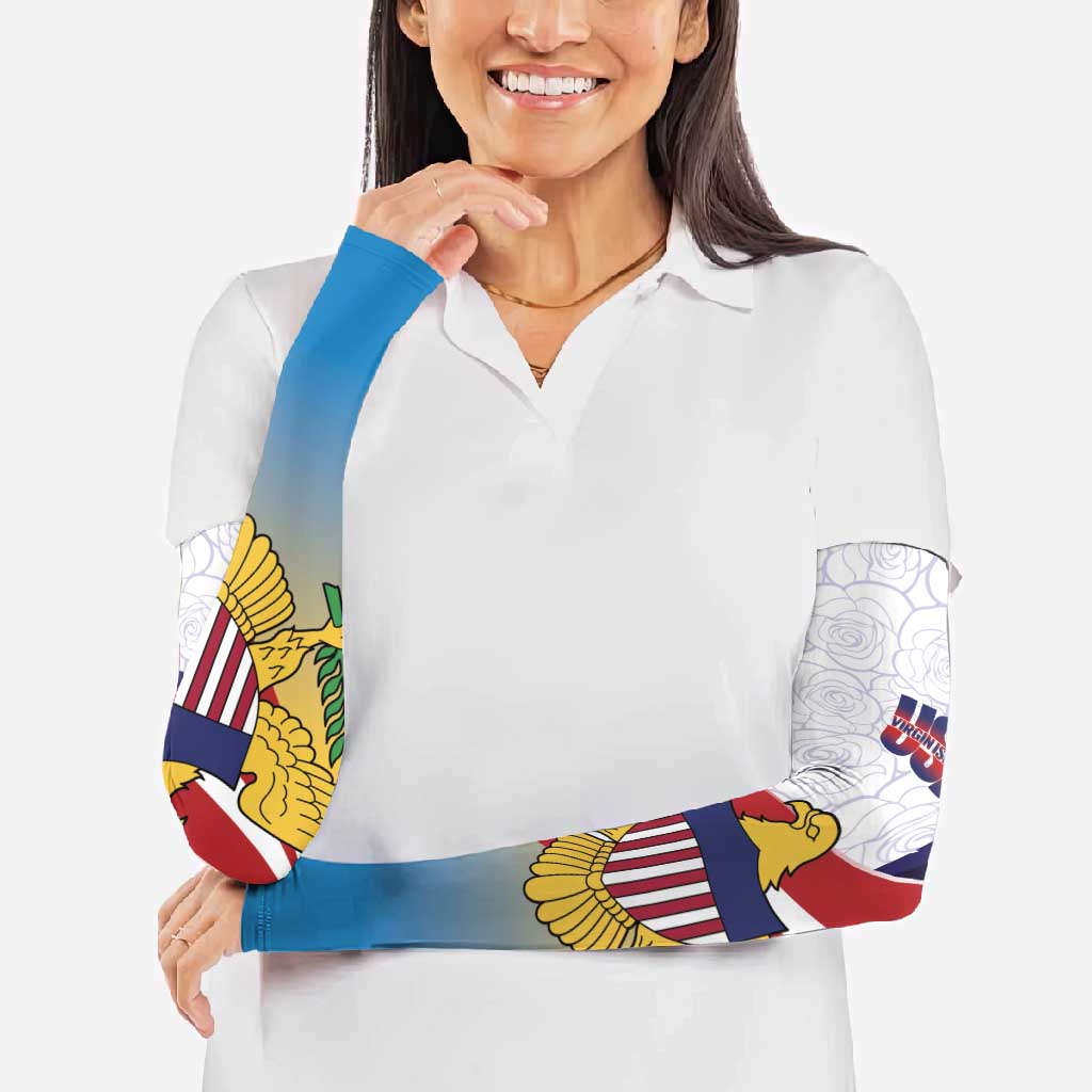United States Virgin Islands Arm Sleeves USA Curve Flag With Yellow Eagle - Wonder Print Shop