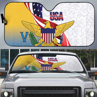 United States Virgin Islands Auto Sun Shade USA Curve Flag With Yellow Eagle - Wonder Print Shop
