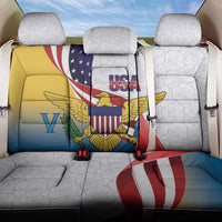 United States Virgin Islands Back Car Seat Cover USA Curve Flag With Yellow Eagle - Wonder Print Shop