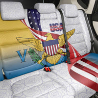 United States Virgin Islands Back Car Seat Cover USA Curve Flag With Yellow Eagle - Wonder Print Shop