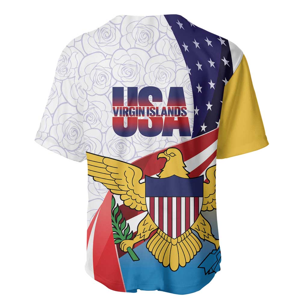 United States Virgin Islands Baseball Jersey USA Curve Flag With Yellow Eagle - Wonder Print Shop