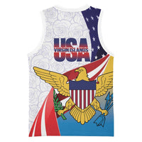 United States Virgin Islands Basketball Jersey USA Curve Flag With Yellow Eagle - Wonder Print Shop
