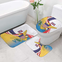 United States Virgin Islands Bathroom Set USA Curve Flag With Yellow Eagle - Wonder Print Shop