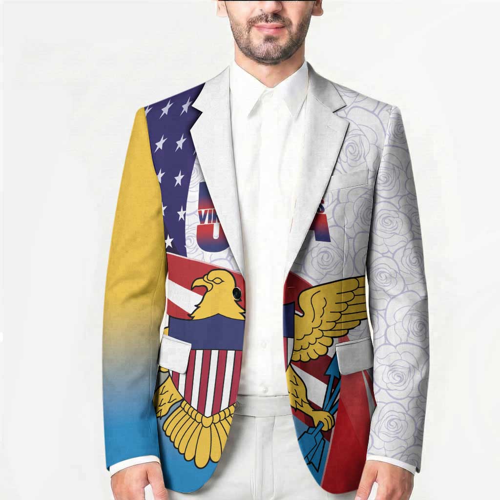 United States Virgin Islands Blazer USA Curve Flag With Yellow Eagle - Wonder Print Shop