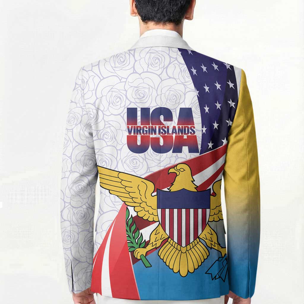 United States Virgin Islands Blazer USA Curve Flag With Yellow Eagle - Wonder Print Shop