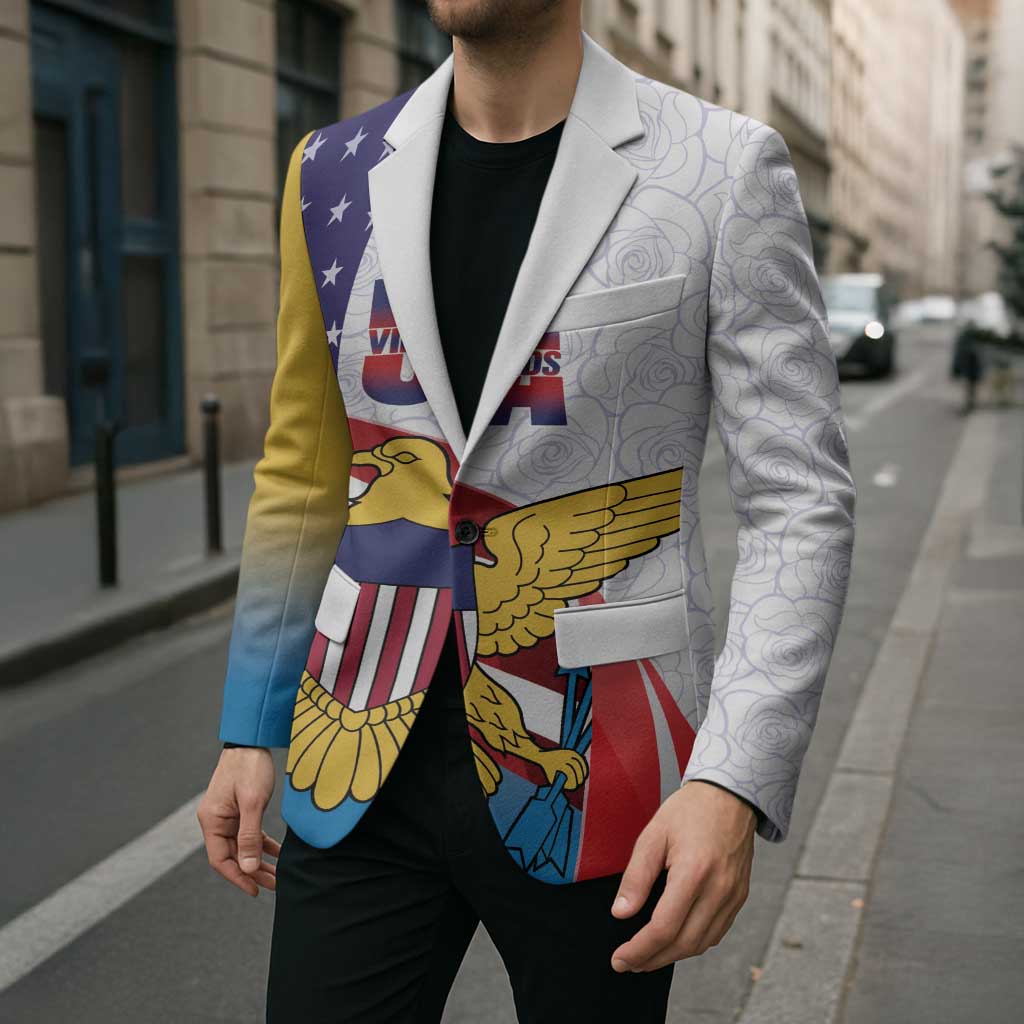 United States Virgin Islands Blazer USA Curve Flag With Yellow Eagle - Wonder Print Shop