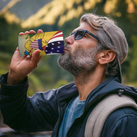 United States Virgin Islands 4 in 1 Can Cooler Tumbler USA Curve Flag With Yellow Eagle - Wonder Print Shop