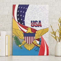 United States Virgin Islands Canvas Wall Art USA Curve Flag With Yellow Eagle - Wonder Print Shop