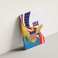 United States Virgin Islands Canvas Wall Art USA Curve Flag With Yellow Eagle - Wonder Print Shop