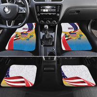 United States Virgin Islands Car Mats USA Curve Flag With Yellow Eagle - Wonder Print Shop