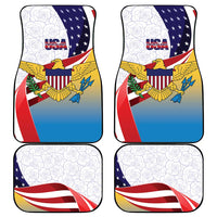 United States Virgin Islands Car Mats USA Curve Flag With Yellow Eagle - Wonder Print Shop