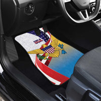 United States Virgin Islands Car Mats USA Curve Flag With Yellow Eagle - Wonder Print Shop