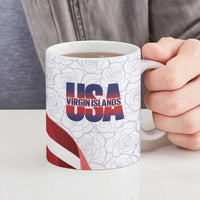 United States Virgin Islands Ceramic Mug USA Curve Flag With Yellow Eagle - Wonder Print Shop