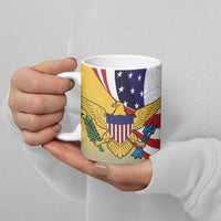 United States Virgin Islands Ceramic Mug USA Curve Flag With Yellow Eagle - Wonder Print Shop