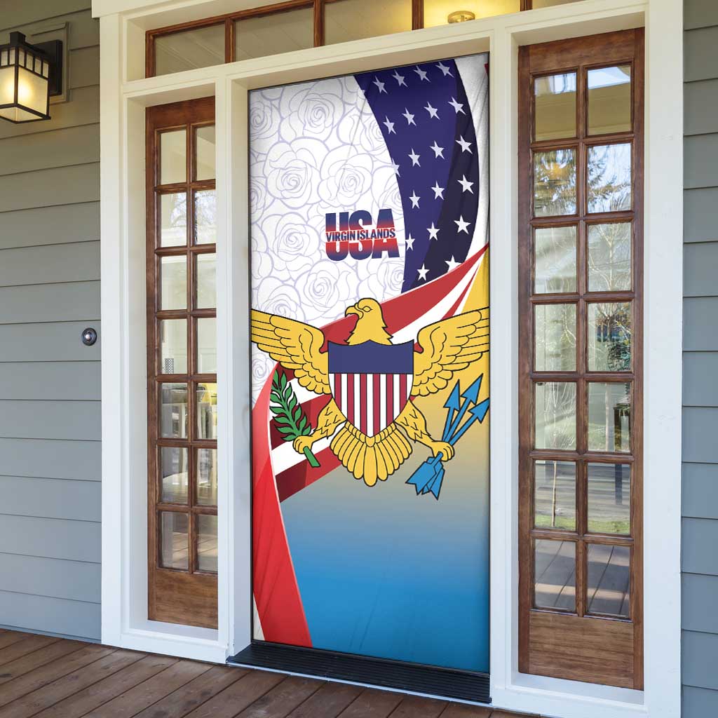 United States Virgin Islands Door Cover USA Curve Flag With Yellow Eagle - Wonder Print Shop