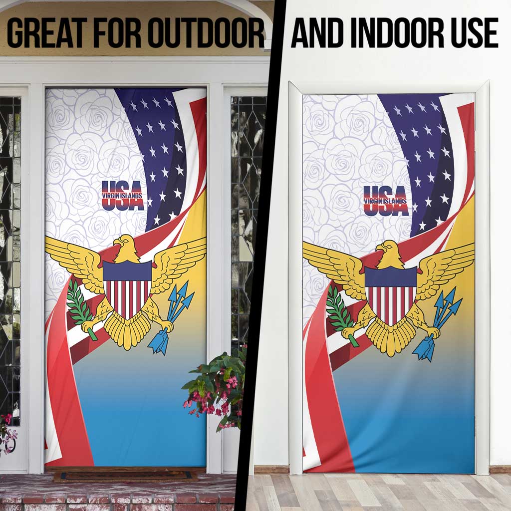 United States Virgin Islands Door Cover USA Curve Flag With Yellow Eagle - Wonder Print Shop