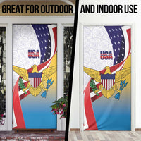 United States Virgin Islands Door Cover USA Curve Flag With Yellow Eagle - Wonder Print Shop