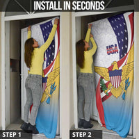 United States Virgin Islands Door Cover USA Curve Flag With Yellow Eagle - Wonder Print Shop