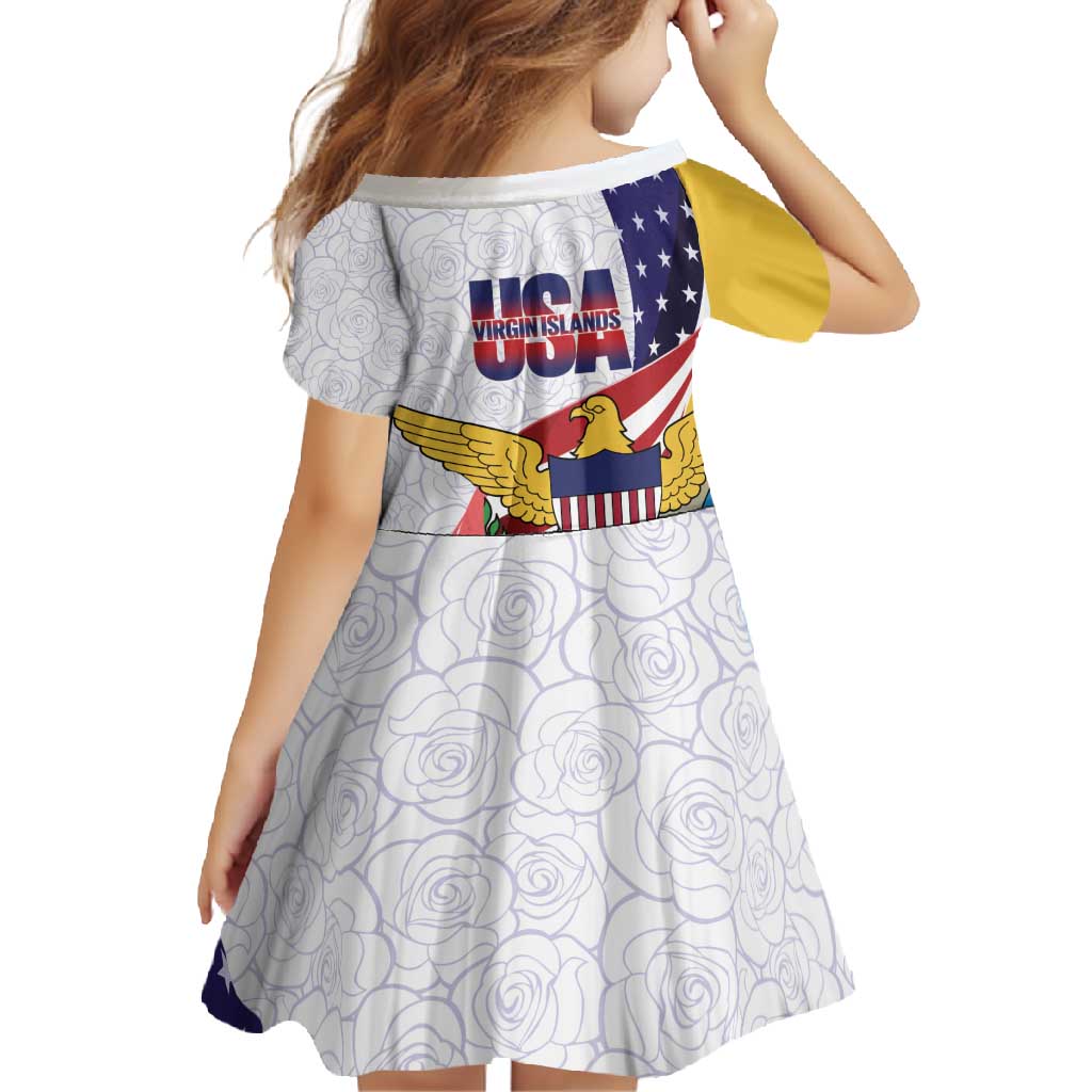 United States Virgin Islands Family Matching Summer Maxi Dress and Hawaiian Shirt USA Curve Flag With Yellow Eagle - Wonder Print Shop