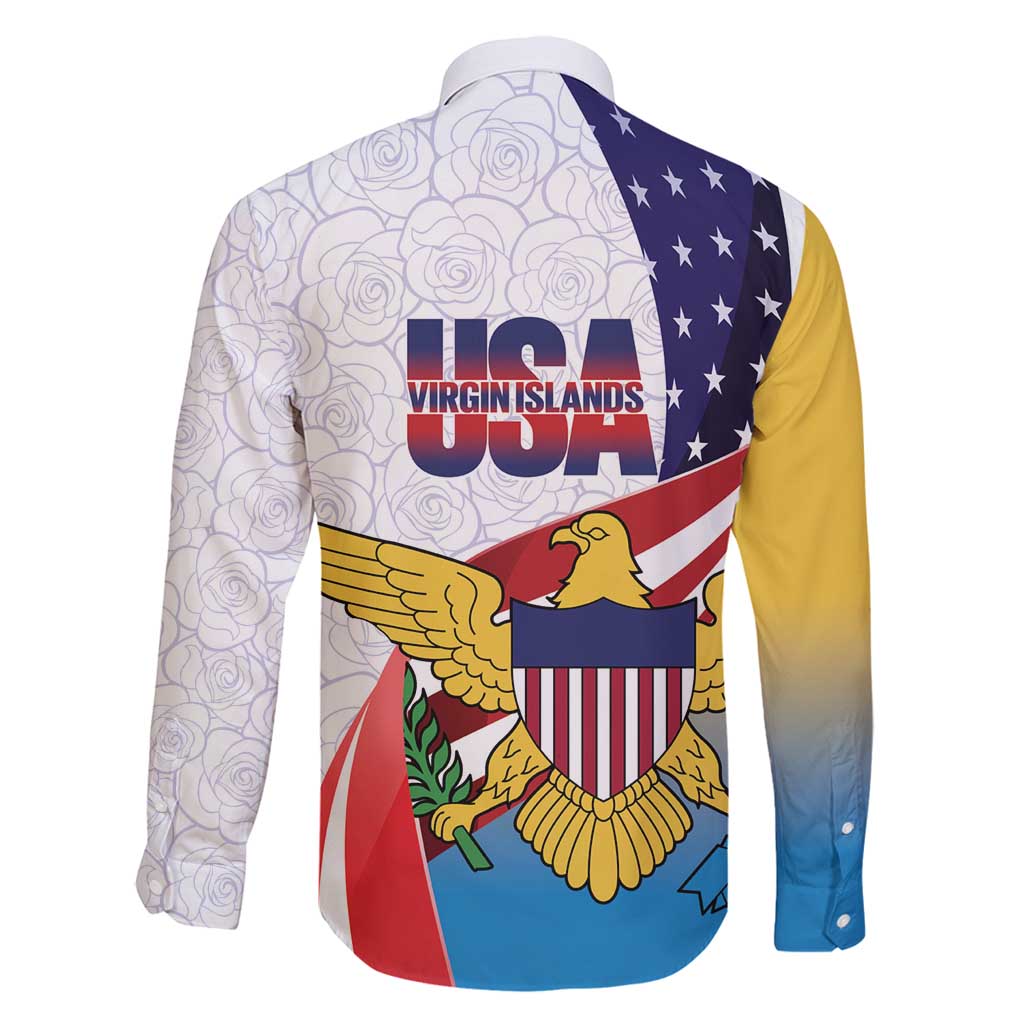 United States Virgin Islands Family Matching Summer Maxi Dress and Hawaiian Shirt USA Curve Flag With Yellow Eagle - Wonder Print Shop