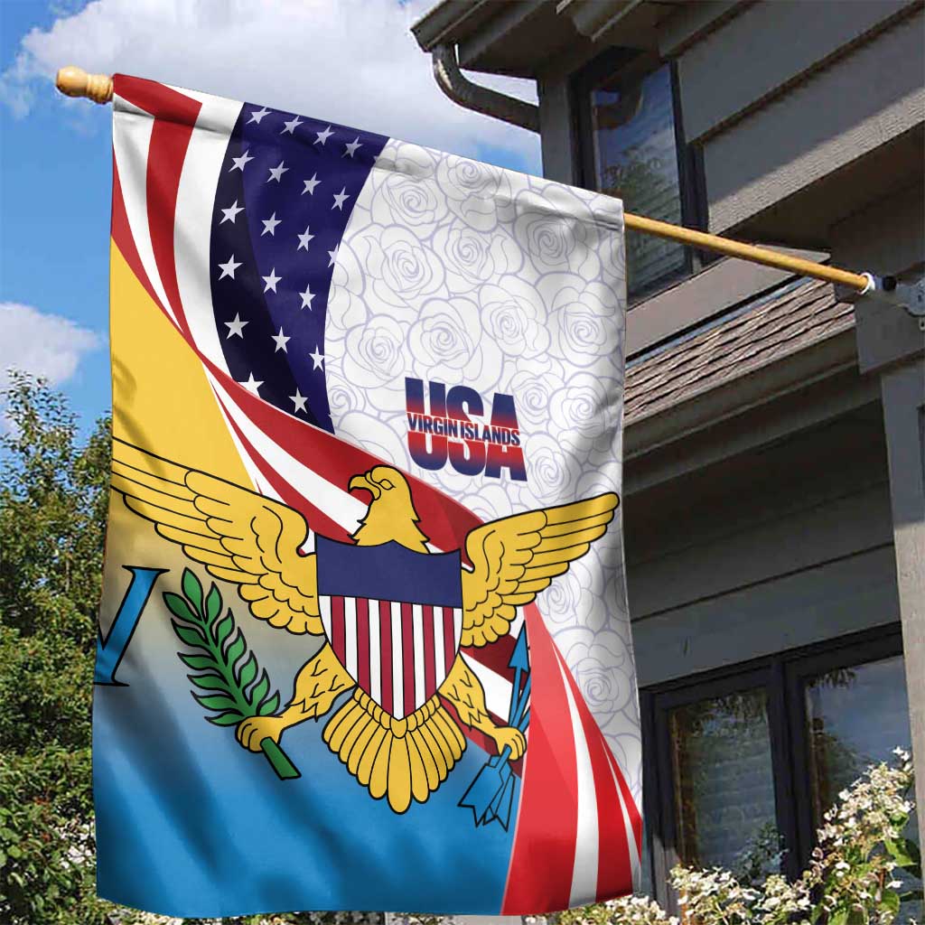 United States Virgin Islands Garden Flag USA Curve Flag With Yellow Eagle - Wonder Print Shop