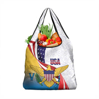 United States Virgin Islands Grocery Bag USA Curve Flag With Yellow Eagle - Wonder Print Shop