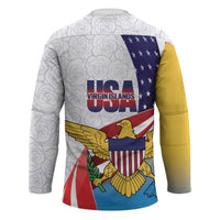 United States Virgin Islands Hockey Jersey USA Curve Flag With Yellow Eagle - Wonder Print Shop