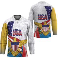 United States Virgin Islands Hockey Jersey USA Curve Flag With Yellow Eagle - Wonder Print Shop