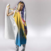 United States Virgin Islands Hooded Blanket USA Curve Flag With Yellow Eagle - Wonder Print Shop