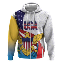 United States Virgin Islands Hoodie USA Curve Flag With Yellow Eagle - Wonder Print Shop
