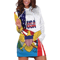 United States Virgin Islands Hoodie Dress USA Curve Flag With Yellow Eagle - Wonder Print Shop