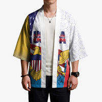 United States Virgin Islands Kimono USA Curve Flag With Yellow Eagle - Wonder Print Shop
