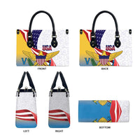 United States Virgin Islands Leather Bag USA Curve Flag With Yellow Eagle - Wonder Print Shop