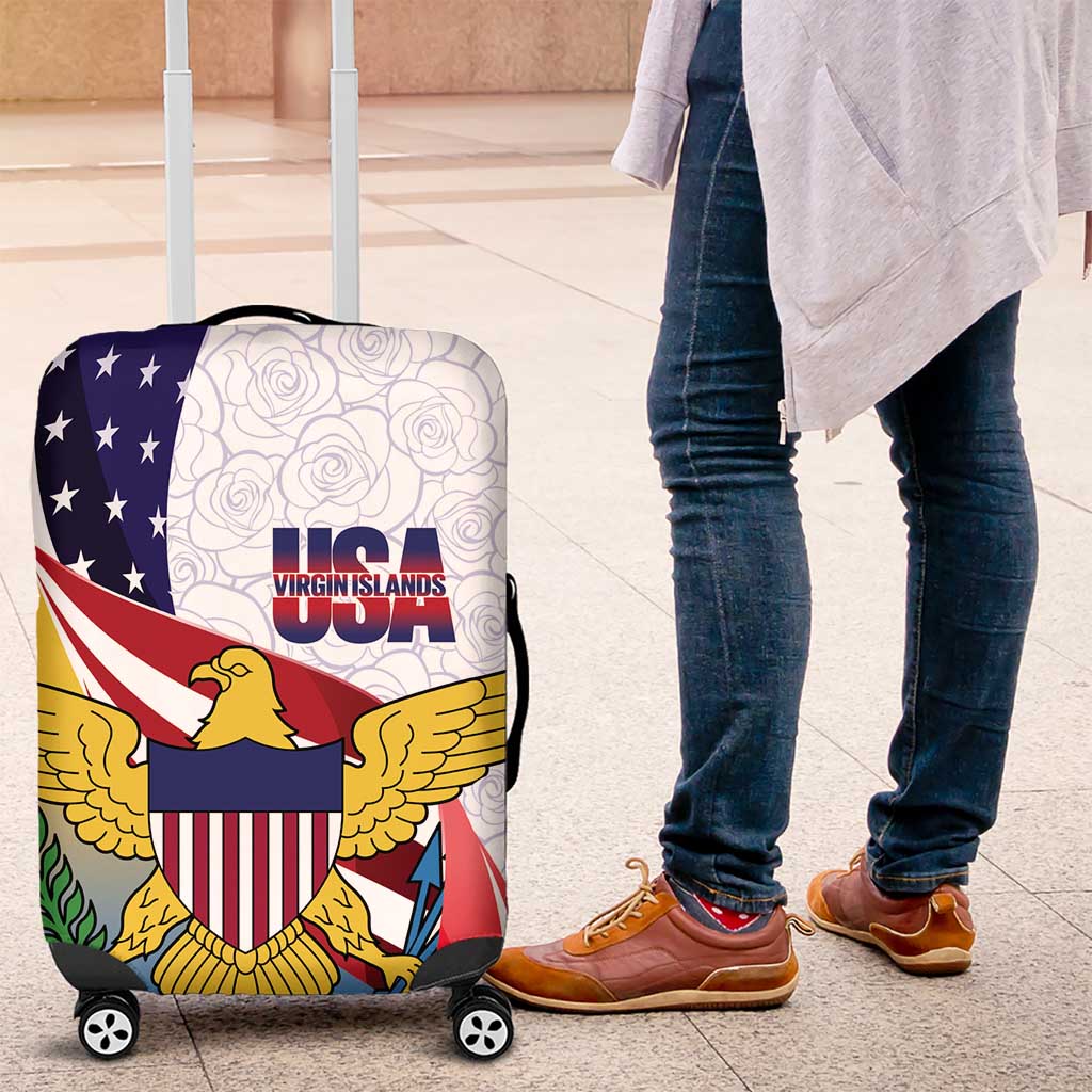 United States Virgin Islands Luggage Cover USA Curve Flag With Yellow Eagle - Wonder Print Shop