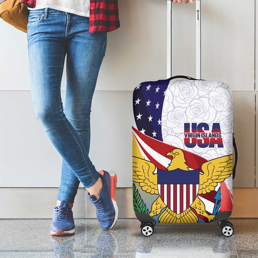 United States Virgin Islands Luggage Cover USA Curve Flag With Yellow Eagle - Wonder Print Shop