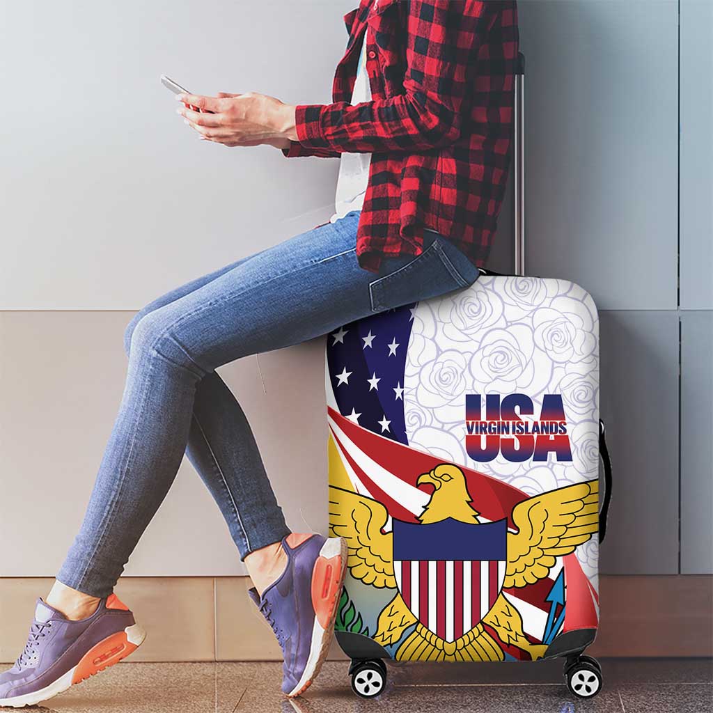 United States Virgin Islands Luggage Cover USA Curve Flag With Yellow Eagle - Wonder Print Shop