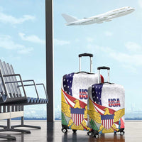 United States Virgin Islands Luggage Cover USA Curve Flag With Yellow Eagle - Wonder Print Shop