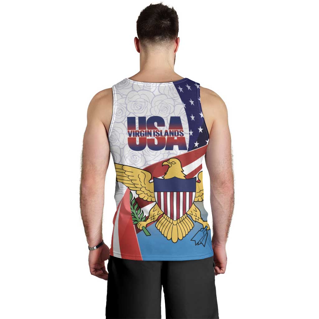 United States Virgin Islands Men Tank Top USA Curve Flag With Yellow Eagle - Wonder Print Shop