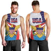 United States Virgin Islands Men Tank Top USA Curve Flag With Yellow Eagle - Wonder Print Shop
