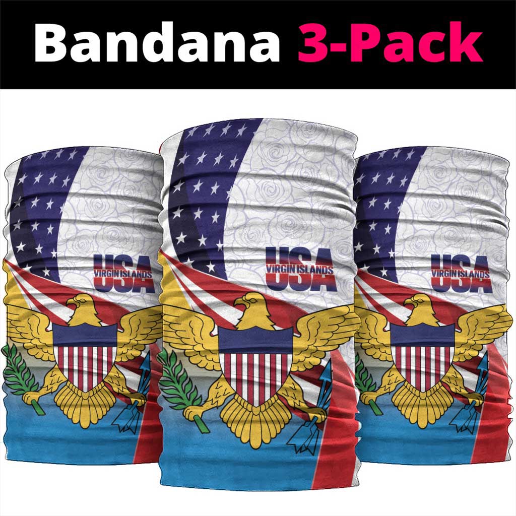 United States Virgin Islands Neck Gaiter USA Curve Flag With Yellow Eagle - Wonder Print Shop